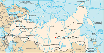 mapa Rusia y Tunguska